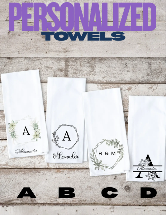 Personalized Monogram Towels | Custom Name & Initials Graphink Fusion