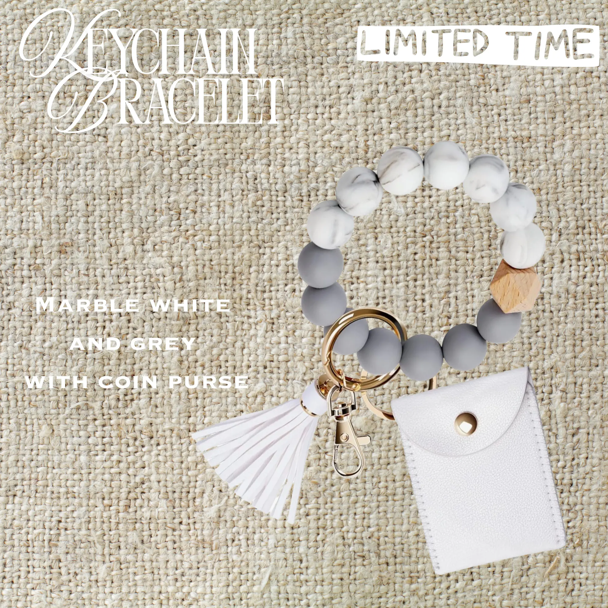 Marble Keychain Bracelet with Coin Purse | Chic Gift for Her Graphink Fusion
