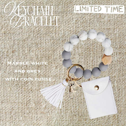 Marble Keychain Bracelet with Coin Purse | Chic Gift for Her Graphink Fusion
