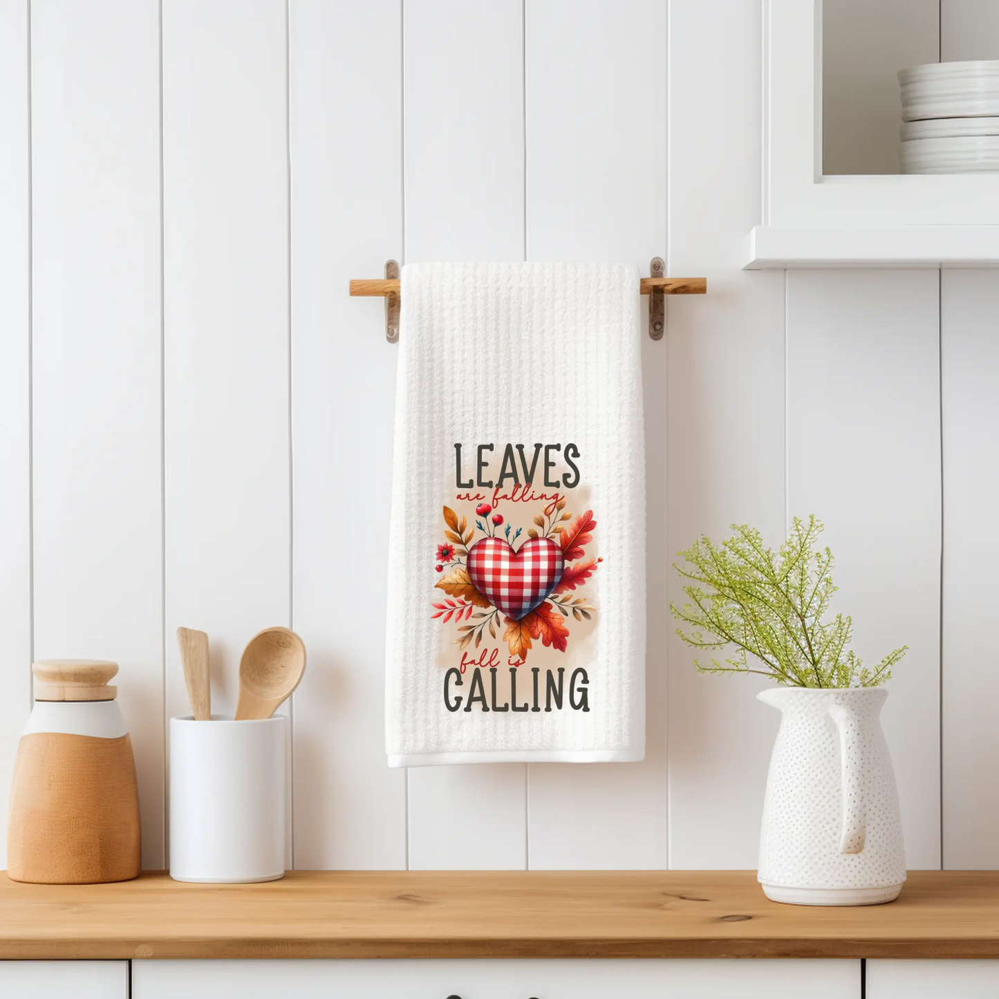 Leaves Are Falling Fall Is Calling Towel | Autumn Kitchen Décor Graphink Fusion