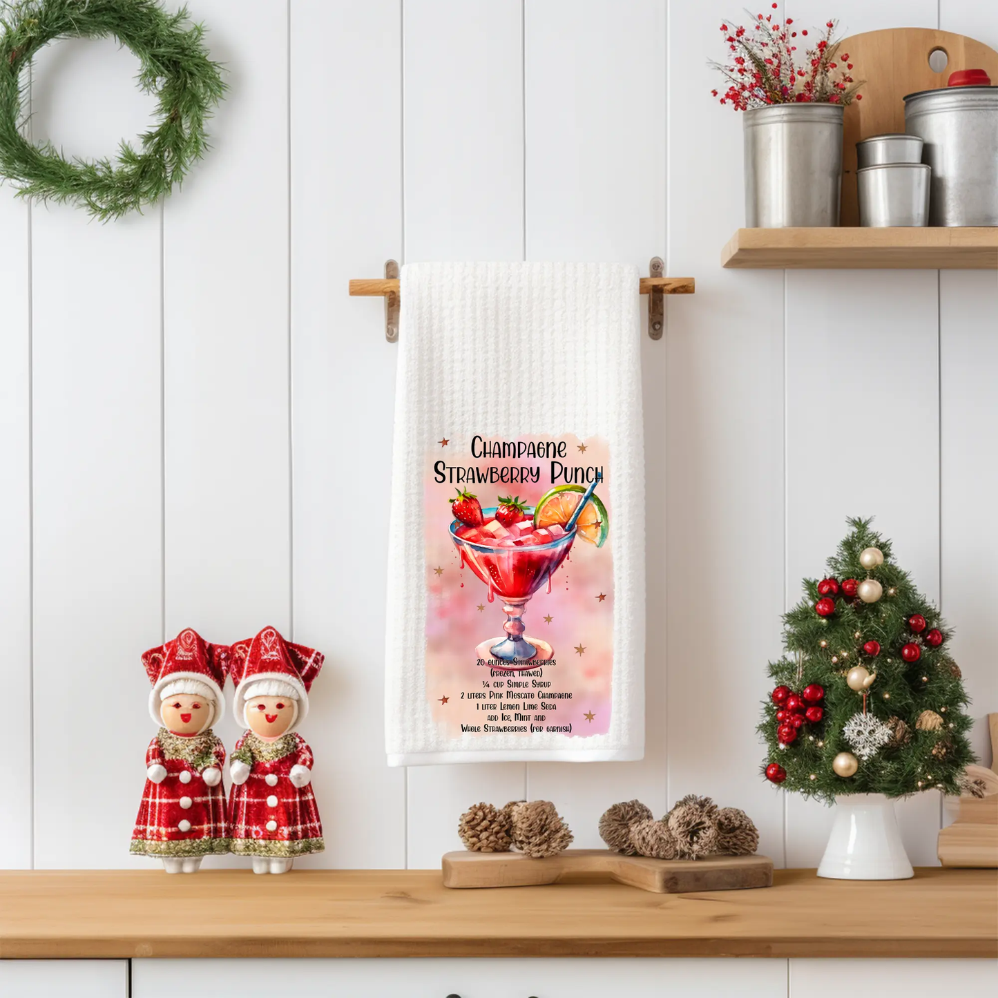 Champagne Strawberry Punch Towel