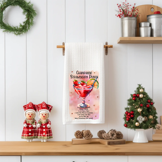 Champagne Strawberry Punch Towel