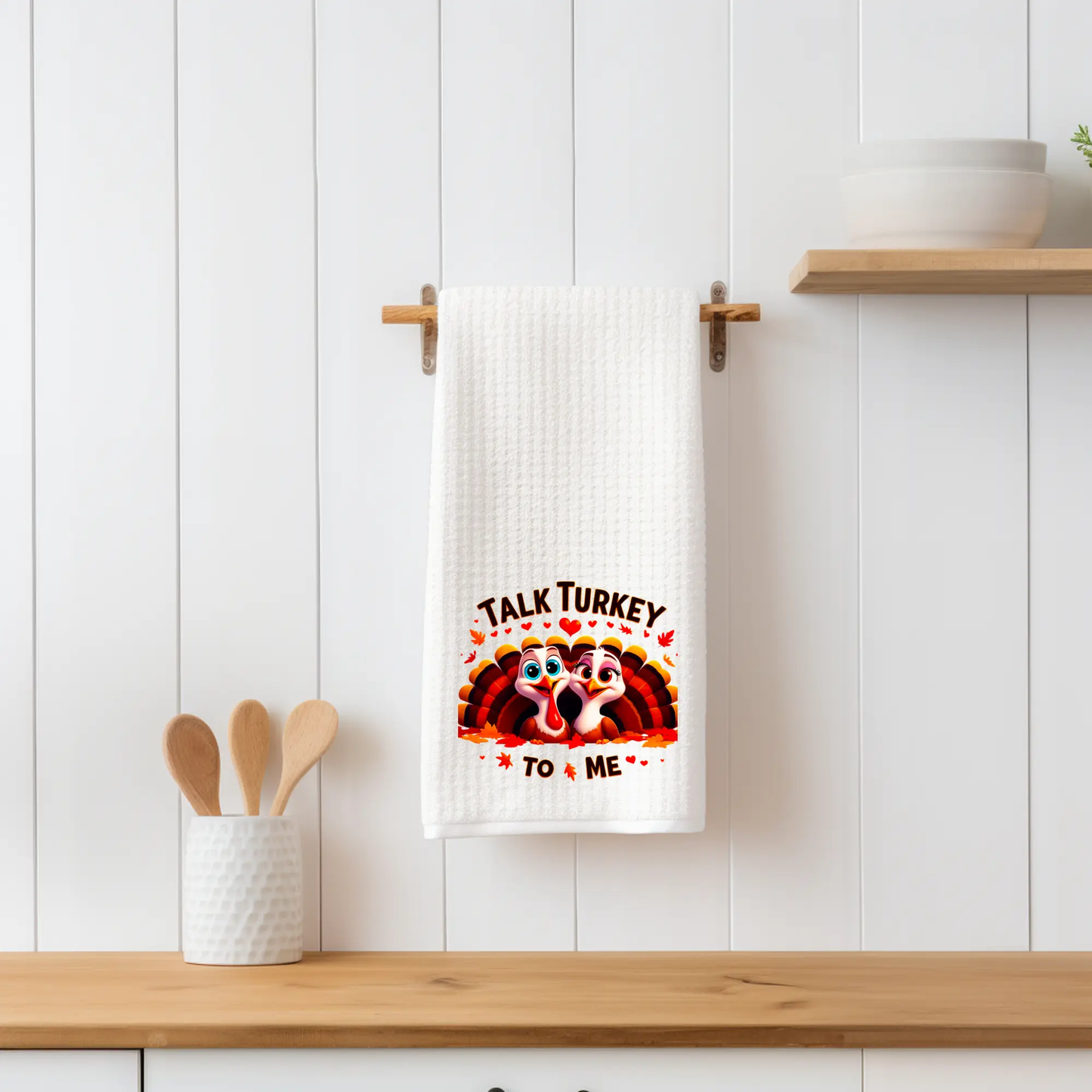 Talk Turkey to Me Towel | Funny Thanksgiving Kitchen Décor Graphink Fusion