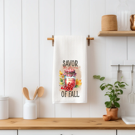 Savor the Flavors of Fall Towel | Autumn Kitchen Décor Graphink Fusion