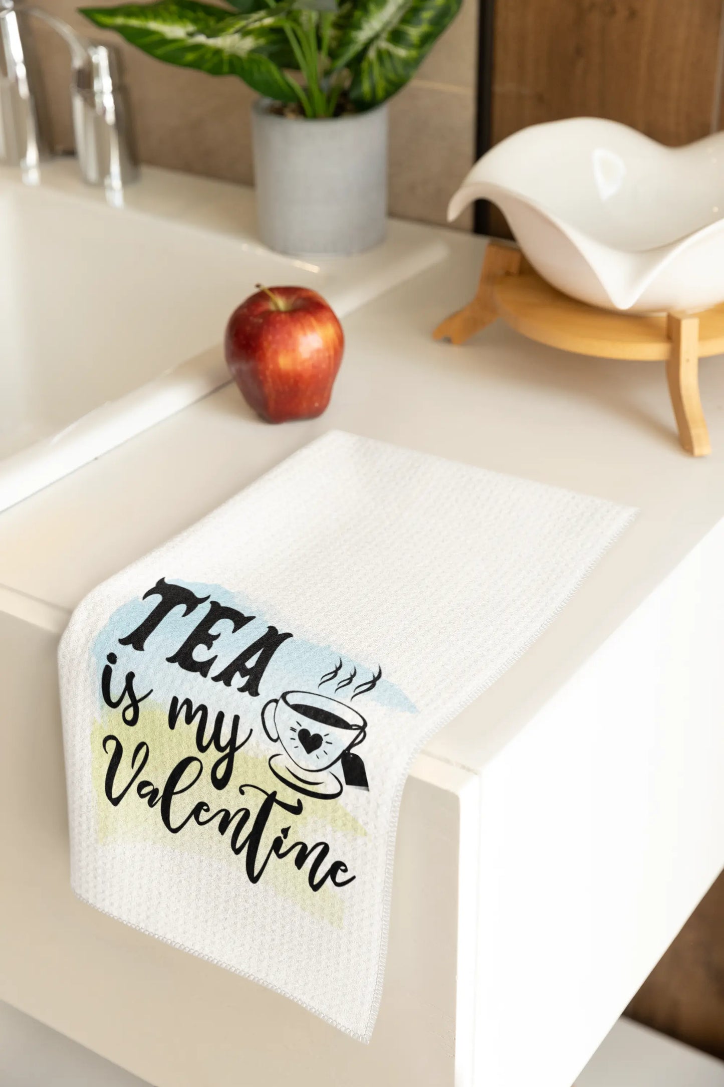 Tea Is My Valentine – Funny Tea Lover Kitchen Tea Towel Graphink Fusion