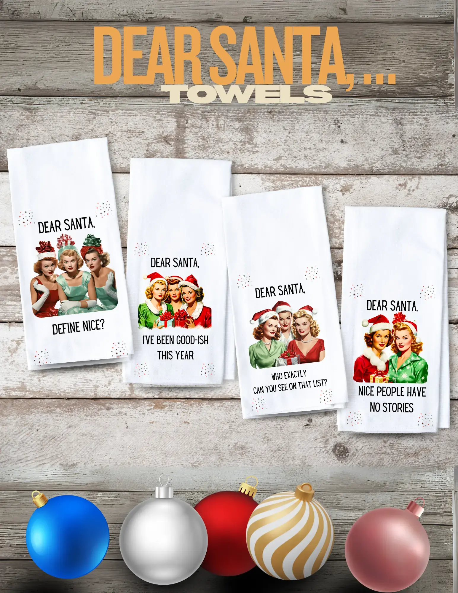 Dear Santa, I’ve been Good-ish This Year Tea Towels Graphink Fusion