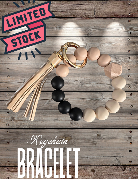 Limited Stock Keychain Bracelet | Neutral Silicone Beads Graphink Fusion