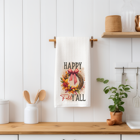 Happy Fall Y’all Tea Towel