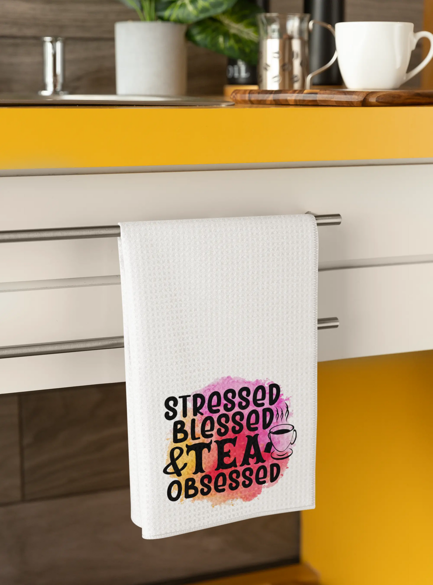 Stressed, Blessed & Tea Obsessed – Funny Kitchen Tea Towel Graphink Fusion