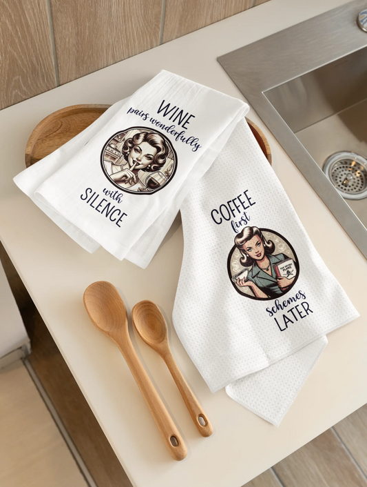 🍷 Wine Pairs Wonderfully With Silence | Funny Wine Kitchen Towel Graphink Fusion