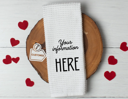Custom Valentine Tea Towel | Personalized Kitchen Gift Graphink Fusion