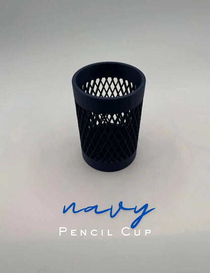 Navy Mesh Pencil Cup
