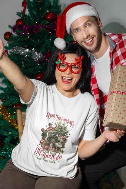 Funny Vintage Christmas Tee | Deck These Halls Poly/Cotton Shirt Graphink Fusion