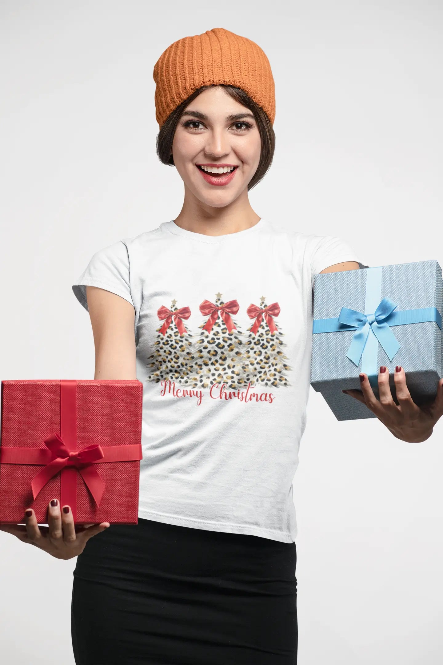Leopard Christmas Trees Tee | Merry Christmas Graphic Shirt Graphink Fusion