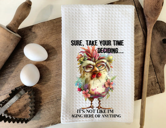 (Copy) Funny Chicken Tea Towel – “I May Look Calm” Sarcastic Kitchen Towel Graphink Fusion